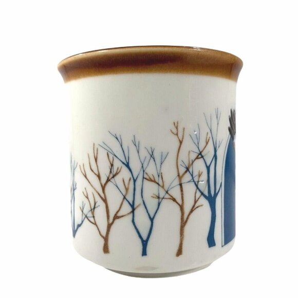 Vintage Eagle Flight Mountain Forest Trees Coffee Cup Mug Embossed American Bird - Picture 6 of 6